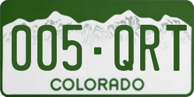 CO license plate 005QRT