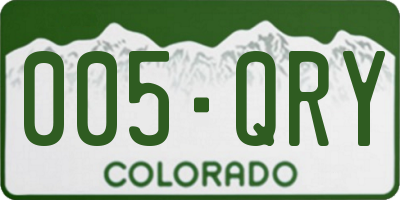 CO license plate 005QRY