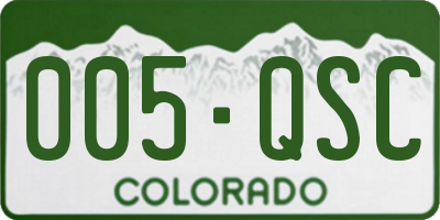 CO license plate 005QSC