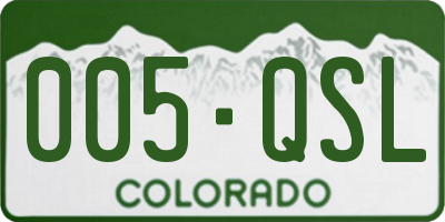 CO license plate 005QSL