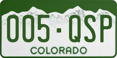 CO license plate 005QSP
