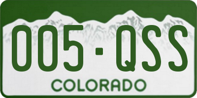 CO license plate 005QSS