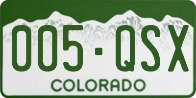 CO license plate 005QSX