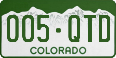 CO license plate 005QTD