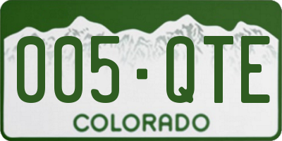 CO license plate 005QTE