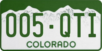 CO license plate 005QTI