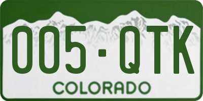 CO license plate 005QTK