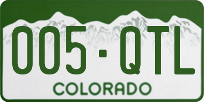 CO license plate 005QTL