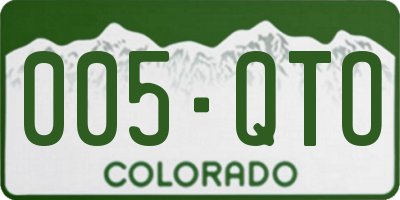 CO license plate 005QTO