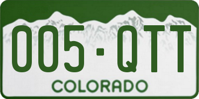 CO license plate 005QTT