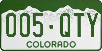 CO license plate 005QTY