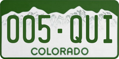 CO license plate 005QUI