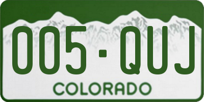 CO license plate 005QUJ
