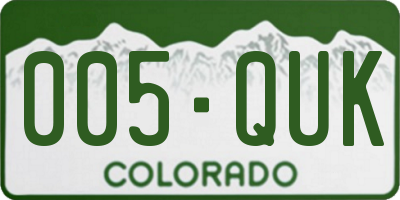 CO license plate 005QUK