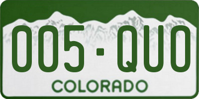 CO license plate 005QUO