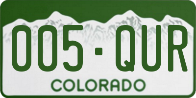 CO license plate 005QUR