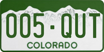 CO license plate 005QUT
