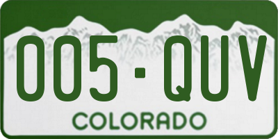 CO license plate 005QUV