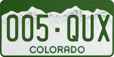 CO license plate 005QUX