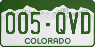 CO license plate 005QVD