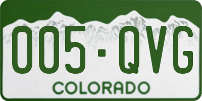 CO license plate 005QVG