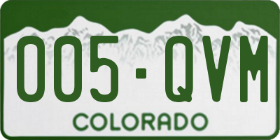 CO license plate 005QVM