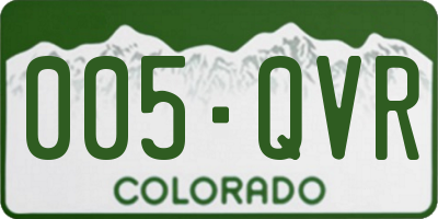 CO license plate 005QVR