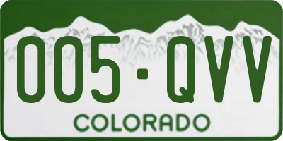 CO license plate 005QVV