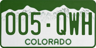 CO license plate 005QWH