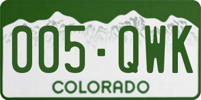 CO license plate 005QWK