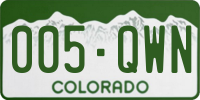 CO license plate 005QWN