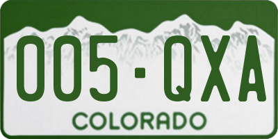 CO license plate 005QXA