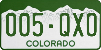 CO license plate 005QXO