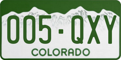 CO license plate 005QXY