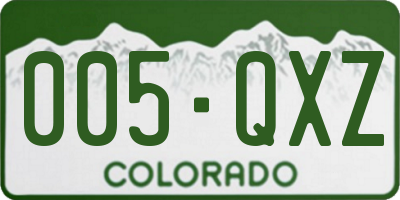 CO license plate 005QXZ