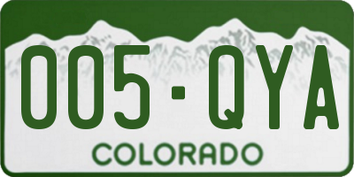 CO license plate 005QYA
