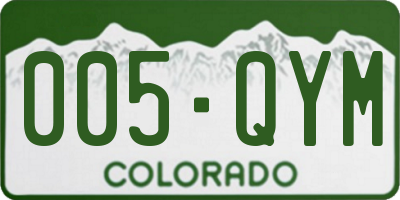 CO license plate 005QYM