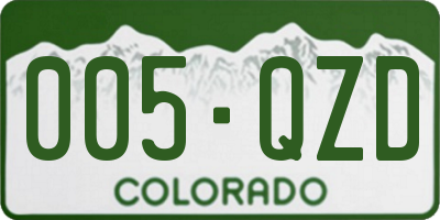 CO license plate 005QZD