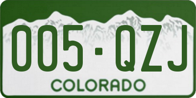 CO license plate 005QZJ