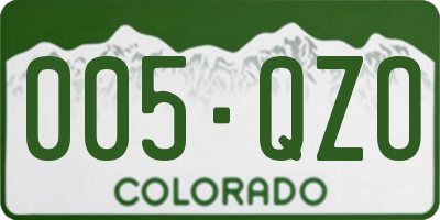 CO license plate 005QZO