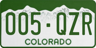 CO license plate 005QZR