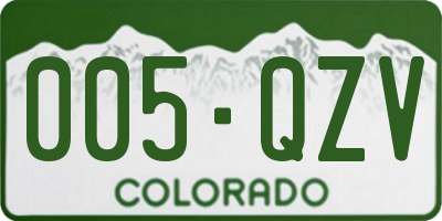 CO license plate 005QZV