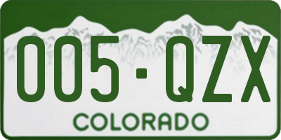 CO license plate 005QZX