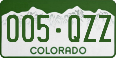 CO license plate 005QZZ