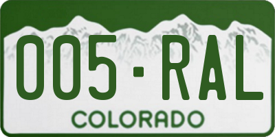 CO license plate 005RAL
