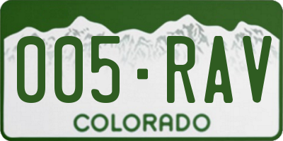 CO license plate 005RAV