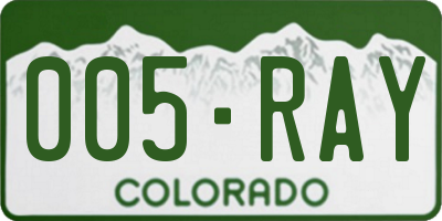 CO license plate 005RAY