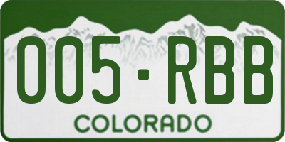 CO license plate 005RBB