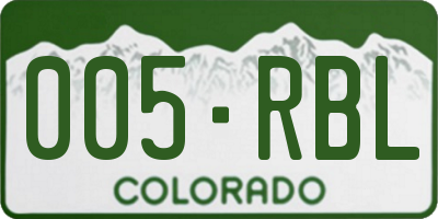 CO license plate 005RBL