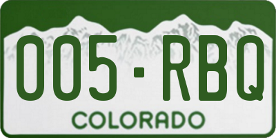 CO license plate 005RBQ